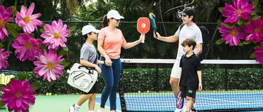 Mother's Day Celebration family on pickleball court