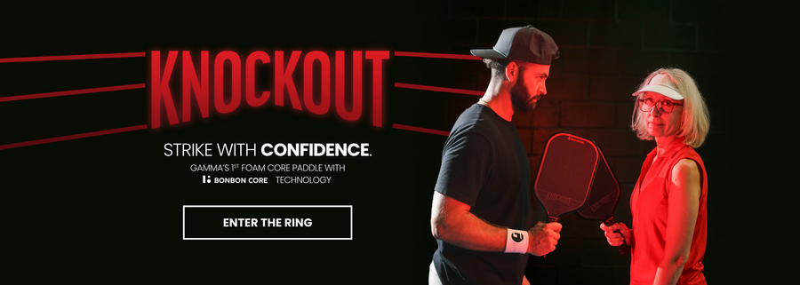 Knockout pickleball paddle. Strike with Confidence. GAMMA's 1st foam core paddle with BONBON CORE Technology 